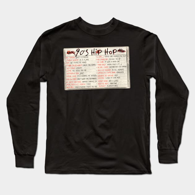 90s Hip Hop Tape Cassette Long Sleeve T-Shirt by darklordpug